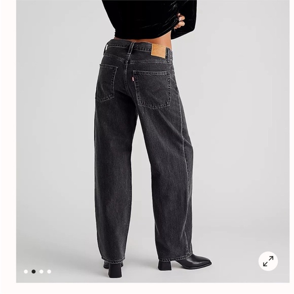 FP x Levis Classic Black Straight Leg Women's Daddy baggy Jeans. Boot Barn - Picture 6 of 8